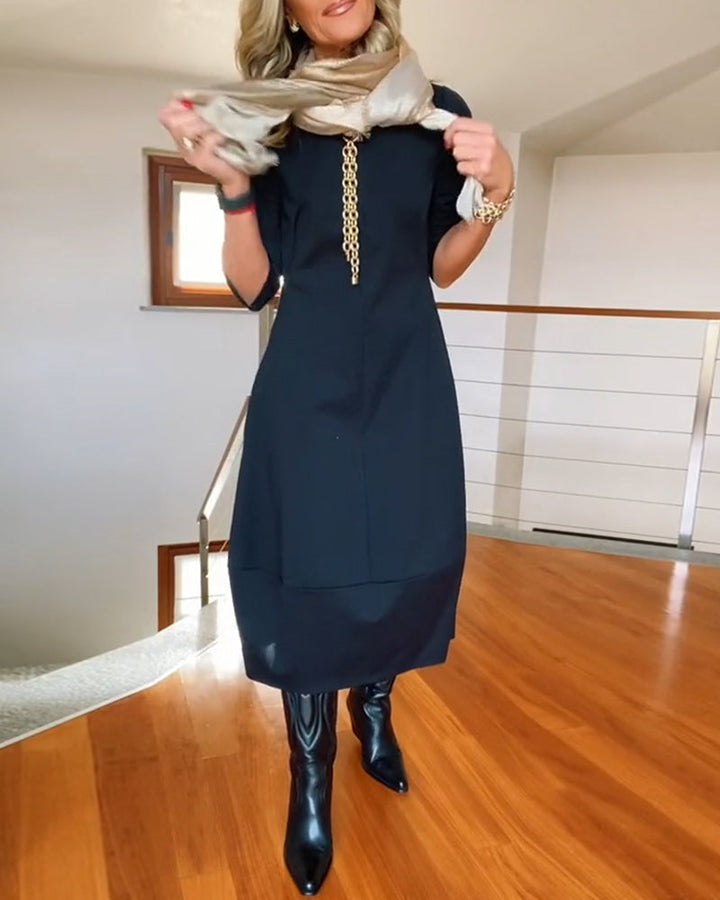 Elegante Vintage Maxi Jurk Voor Vrouwen Met Zakken