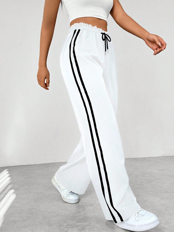 Sportieve Dames Joggingbroek met Wijde Pijpen en Elastische Taille