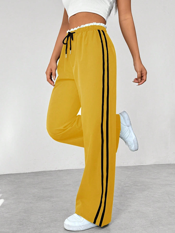 Sportieve Dames Joggingbroek met Wijde Pijpen en Elastische Taille