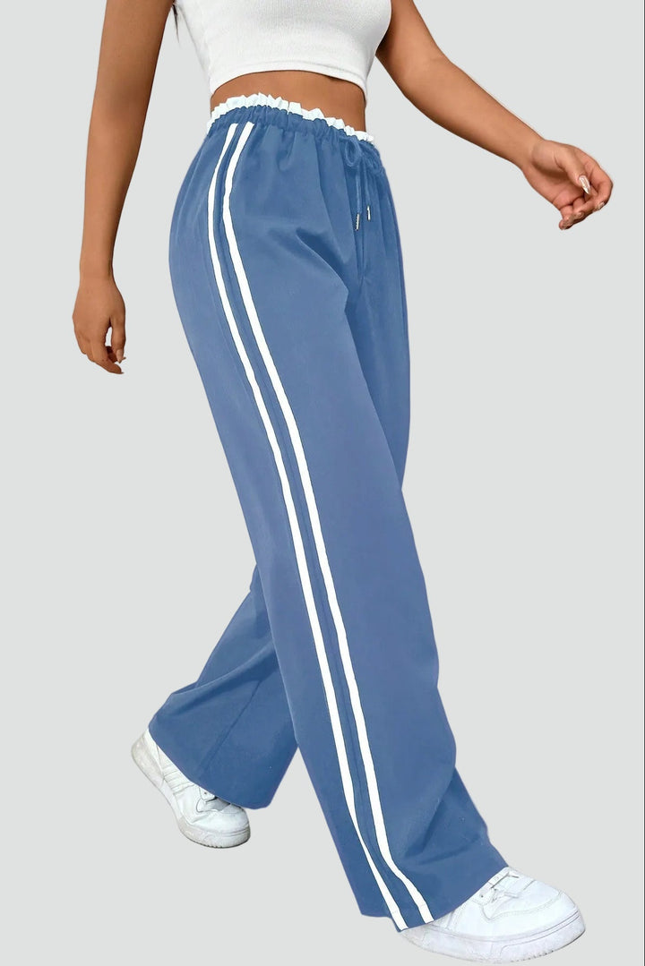 Sportieve Dames Joggingbroek met Wijde Pijpen en Elastische Taille