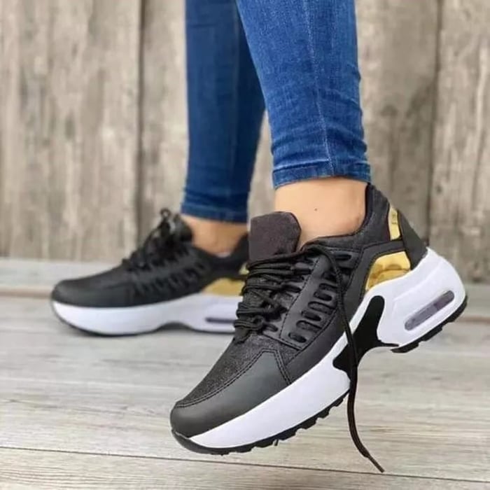 Sportieve Dames Sneakers Met Dempende Zool En Vetersluiting