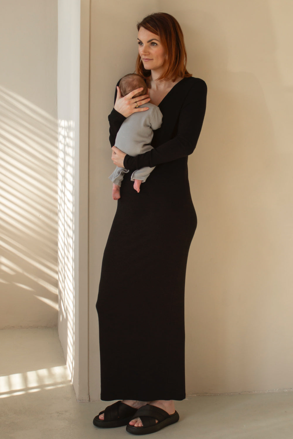 Maxi Jurk Dames Zwangerschap V-Hals Elegant Casual Zomer