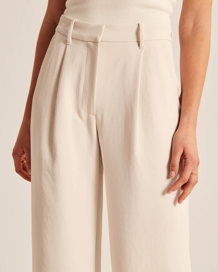 Getailleerde Broek Dames Regular Fit Wijde Pijpen Casual Lente