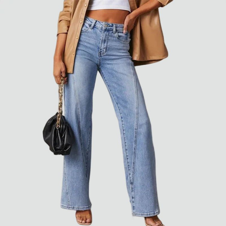 Wijde Pijpen Jeans Voor Dames Met Hoge Taille Pasvorm