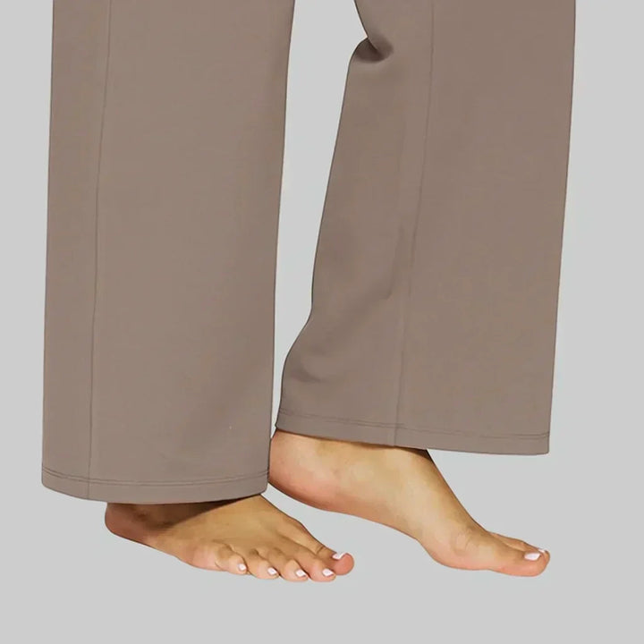 Hoge Taille Dames Broek Met Rechte Pijpen En Zakken