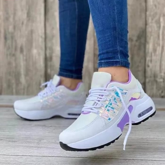 Sportieve Dames Sneakers Met Dempende Zool En Vetersluiting