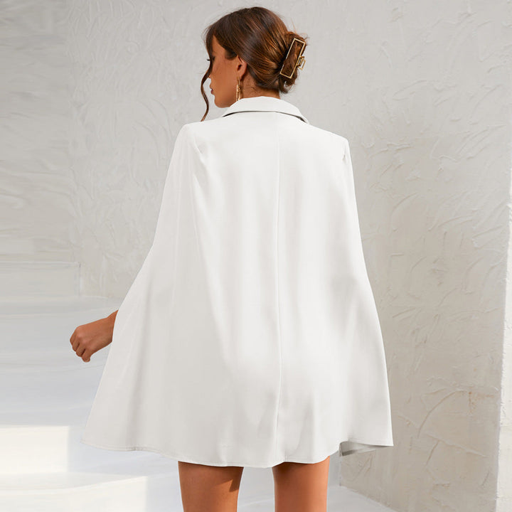 Blazer Jurk Met Cape En Riem Voor Vrouwen