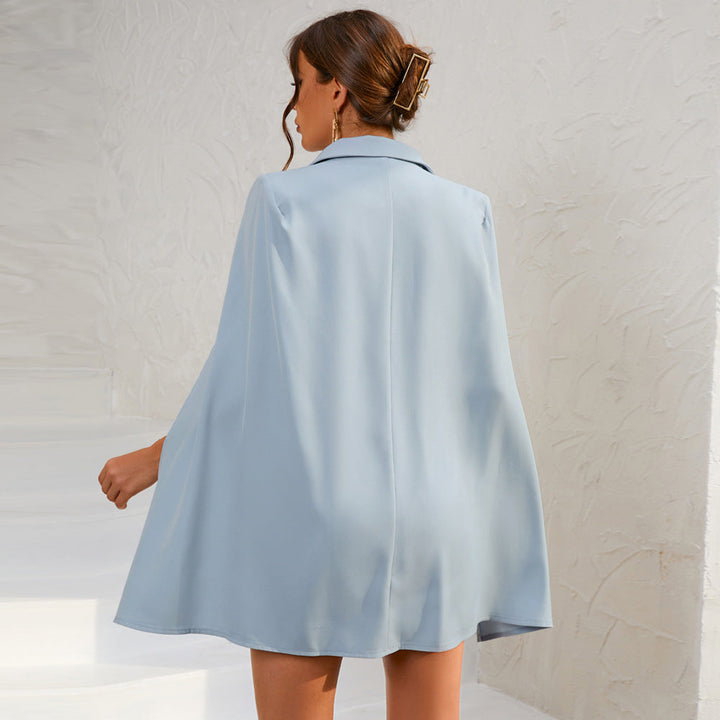 Blazer Jurk Met Cape En Riem Voor Vrouwen
