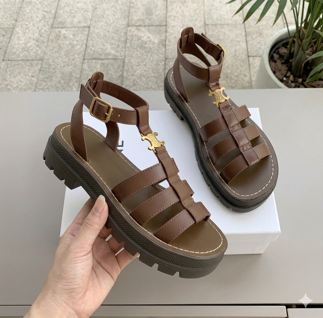 Sandalen Dames Chunky Zool Gevlochten Instapper Zomer
