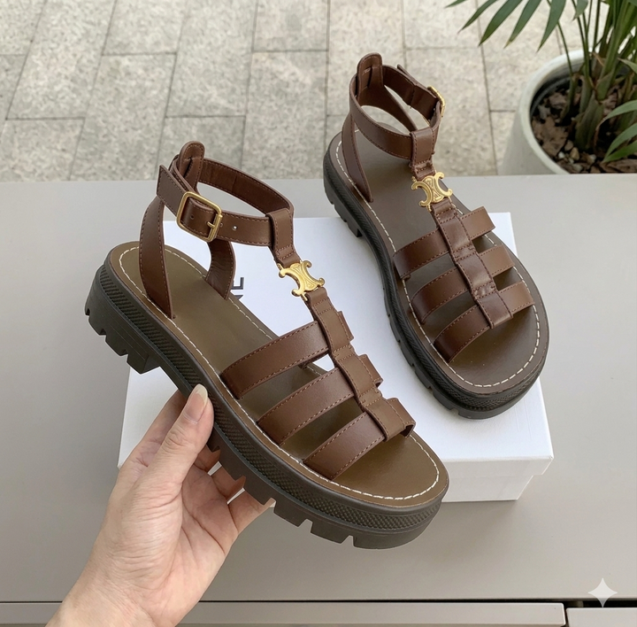Sandalen Dames Chunky Zool Gevlochten Instapper Zomer