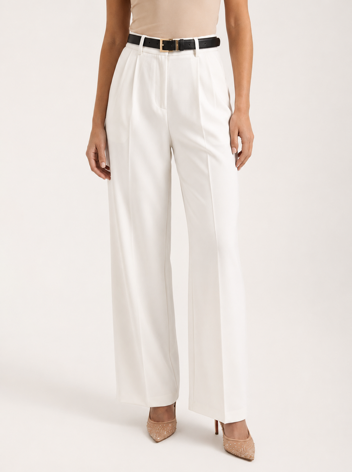 Broek Dames Hoge Taille Wijde Pijpen Casual Formeel