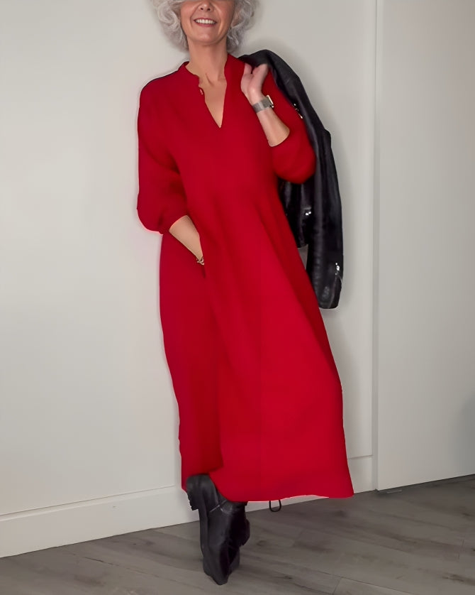Elegante Maxi Cocktailjurk Met Lange Mouwen Voor Vrouwen