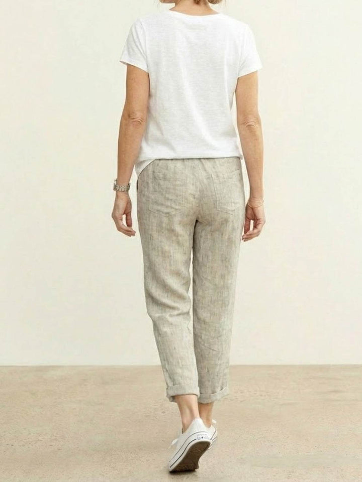 Dames Broek Slim Fit Trekkoord Taille Casual Zomer