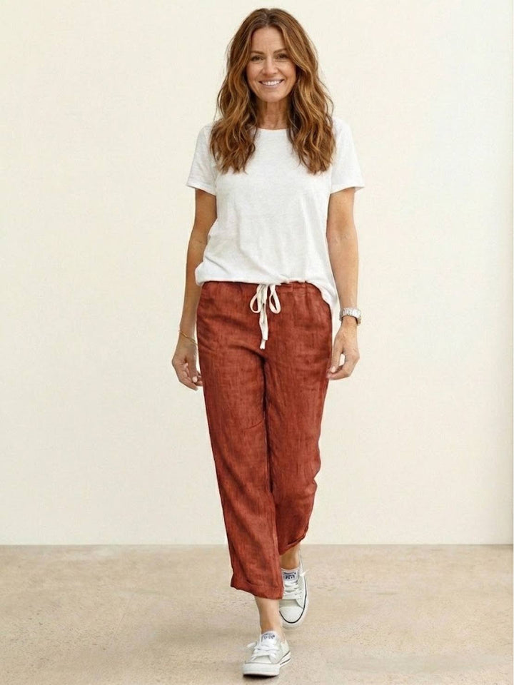 Dames Broek Slim Fit Trekkoord Taille Casual Zomer