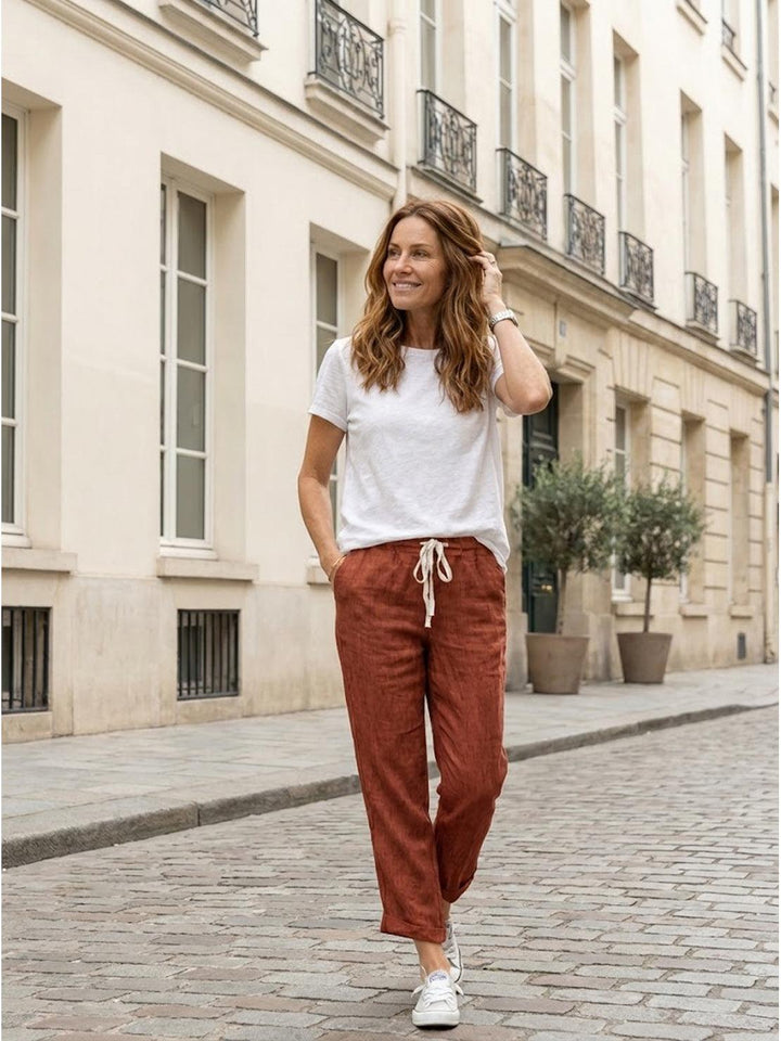 Dames Broek Slim Fit Trekkoord Taille Casual Zomer