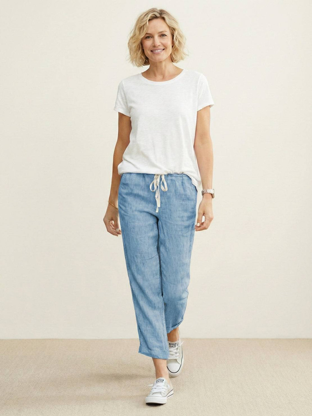 Dames Broek Slim Fit Trekkoord Taille Casual Zomer