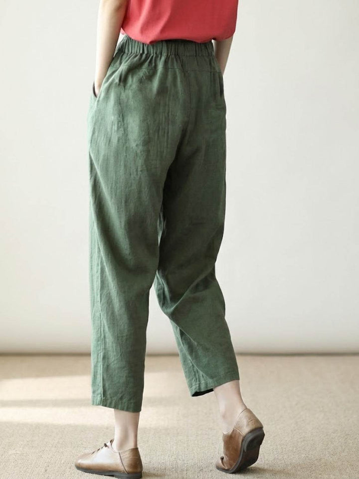 Dames Broek Slim Fit Trekkoord Taille Casual Zomer