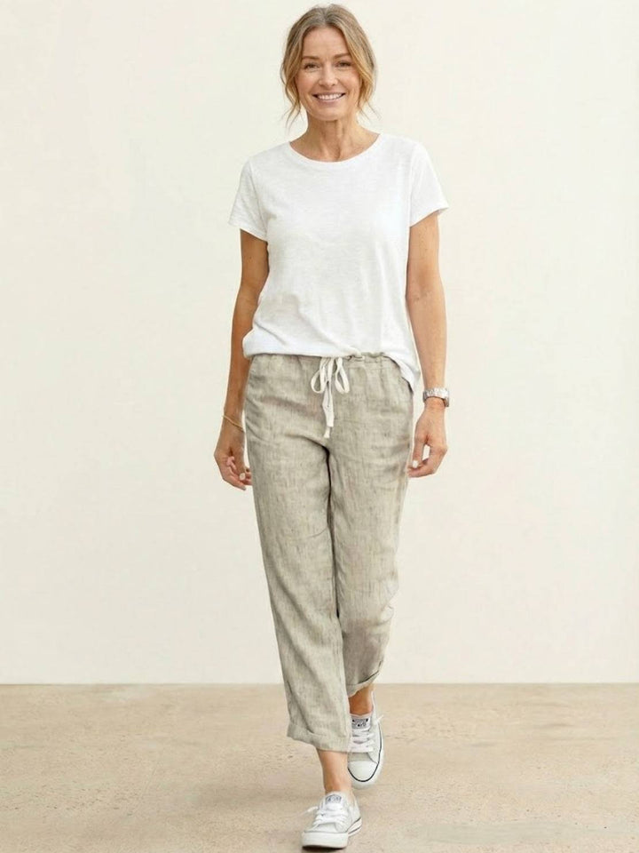 Dames Broek Slim Fit Trekkoord Taille Casual Zomer