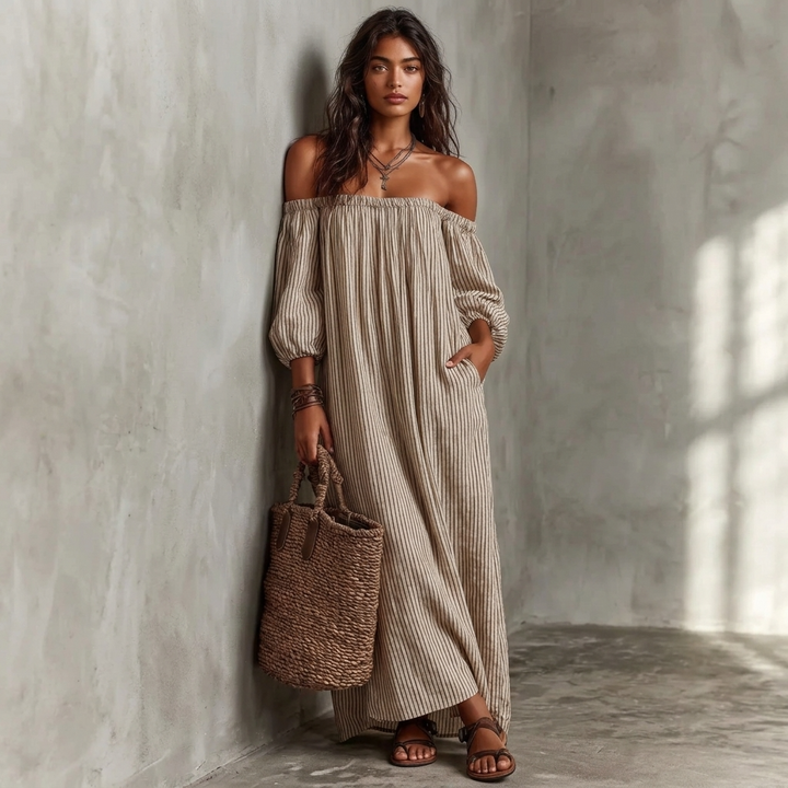 Jurk Dames Oversized Vallende Mouwen Casual