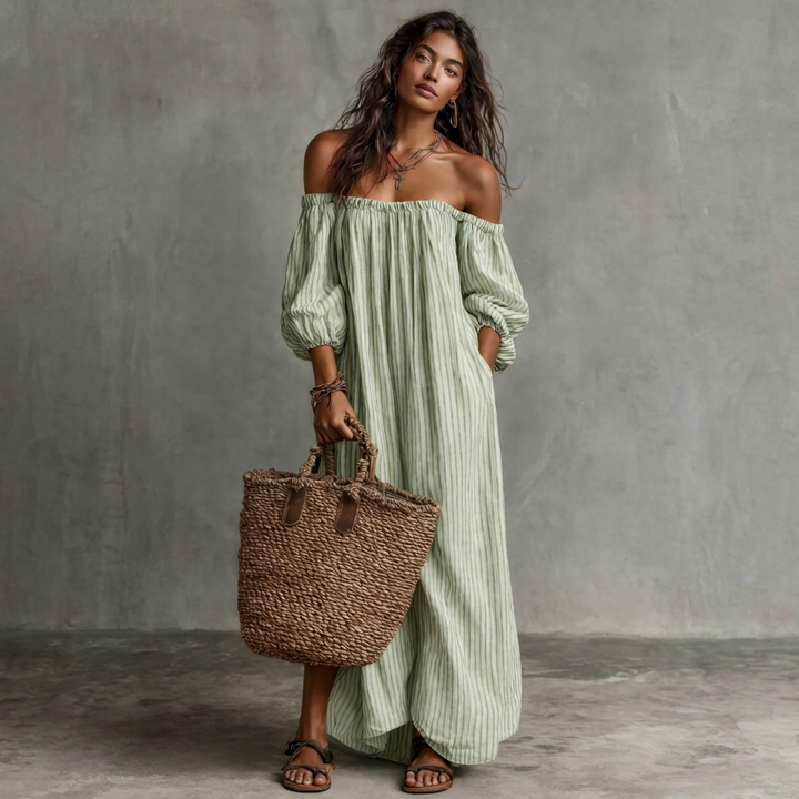 Jurk Dames Oversized Vallende Mouwen Casual