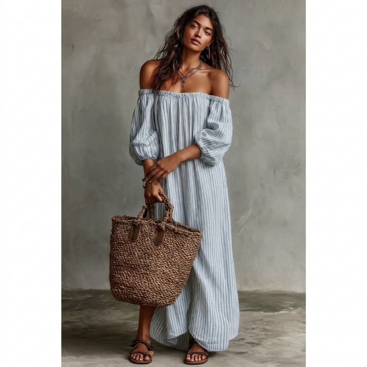 Jurk Dames Oversized Vallende Mouwen Casual