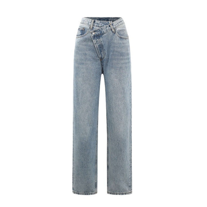 Jeans Dames Wide Leg Crossover Tailleband Casual