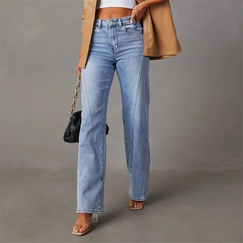 Jeans Wijde Pijpen Dames Casual