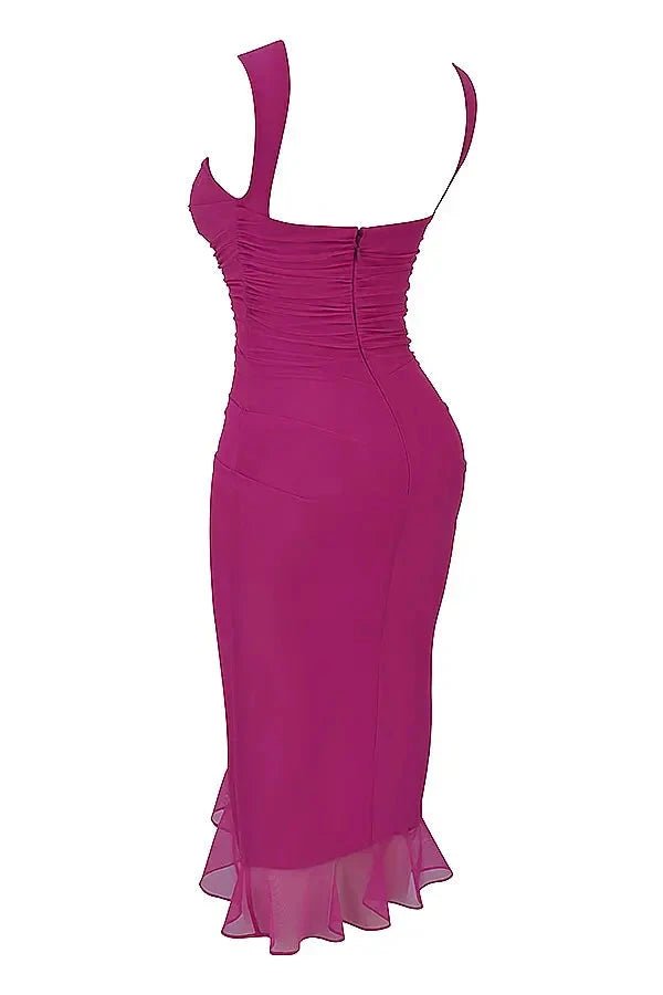 Jurk Dames Mesh Ronde Hals Lage Rug Mid Length Gala