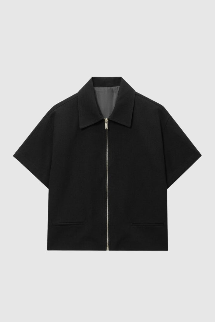 Kort Jasje Dames Cropped Rits Revers Casual Chic