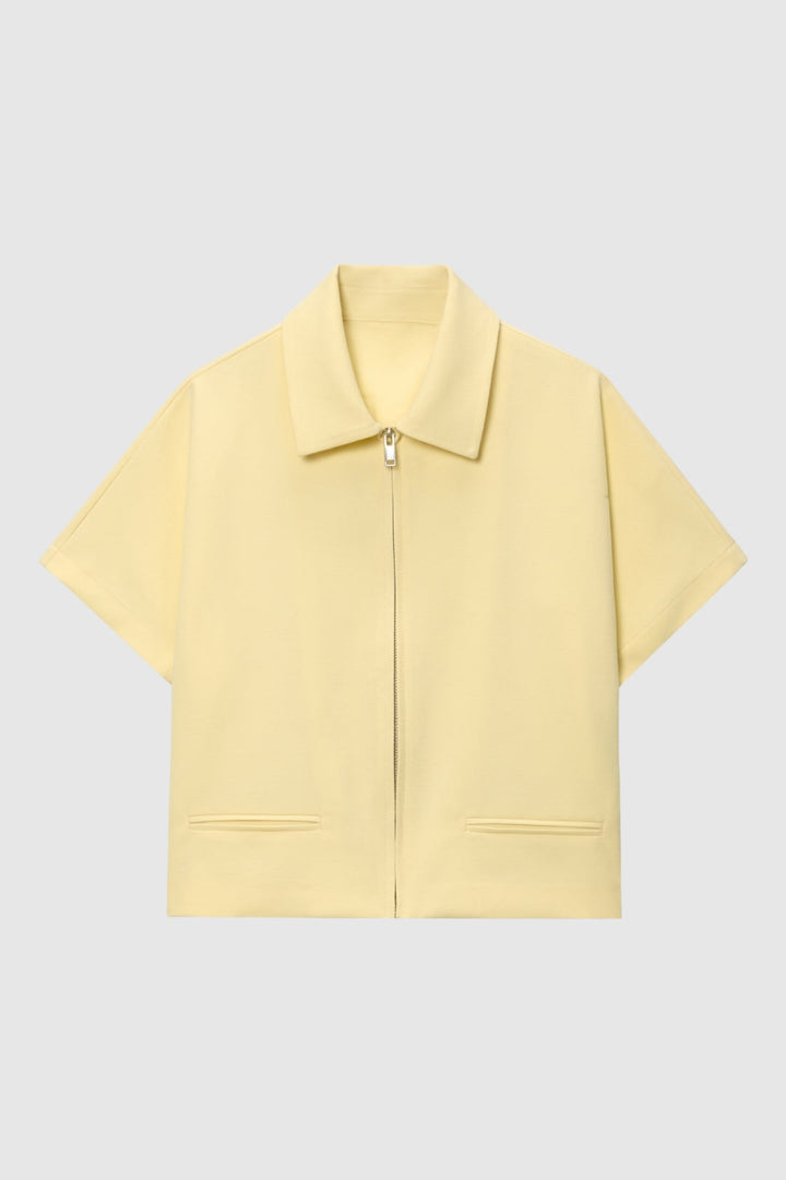 Kort Jasje Dames Cropped Rits Revers Casual Chic