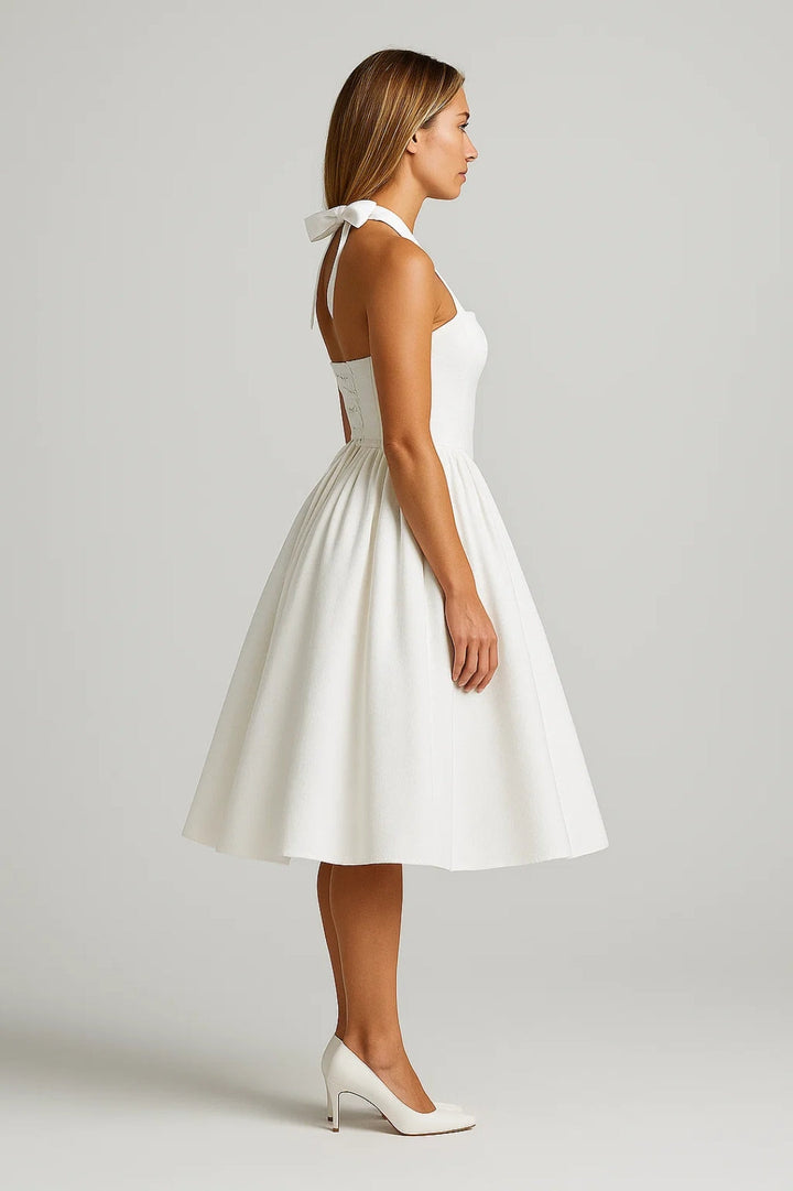 Midi Jurk Dames Halter Neck A-lijn Formeel Feest