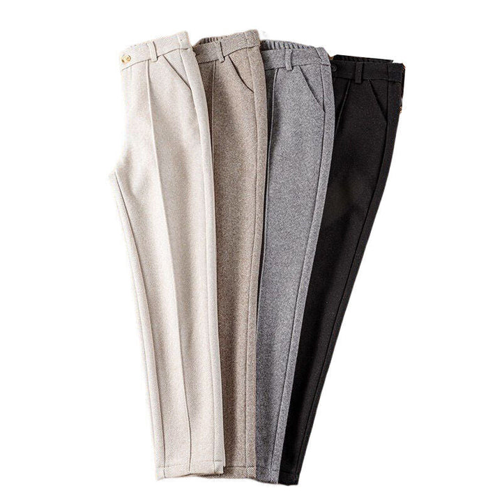 Pantalon Dames Hoge Taille Wol Winter Formeel Casual