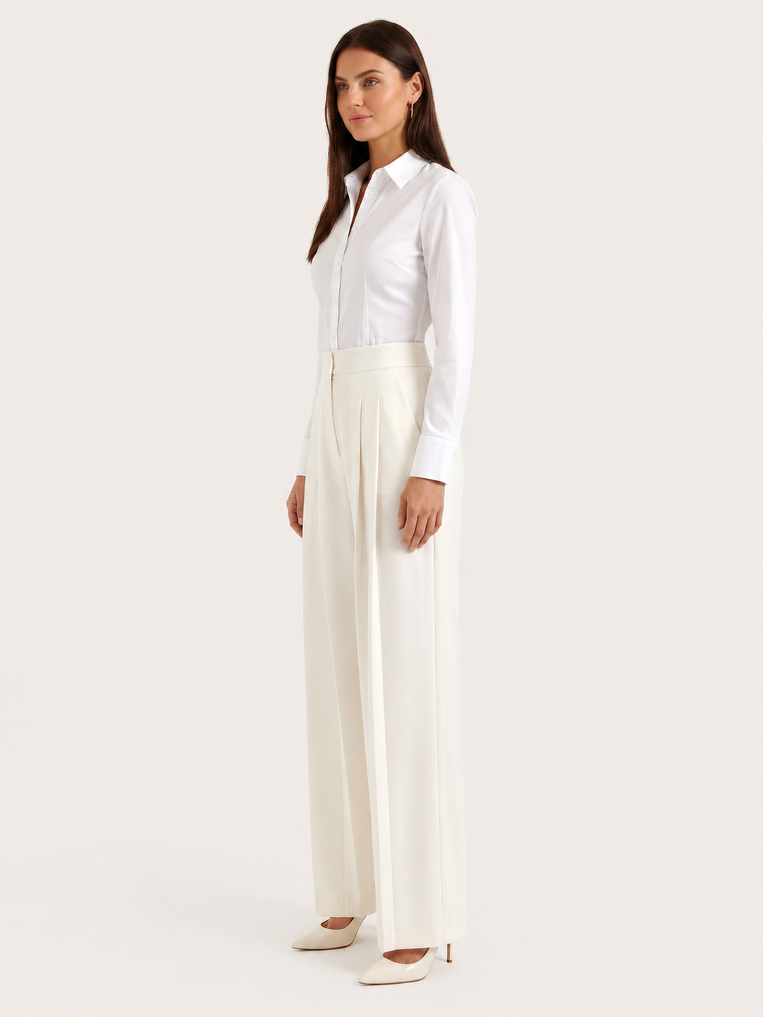 Plissébroek Dames Hoge Taille Wijde Pijp