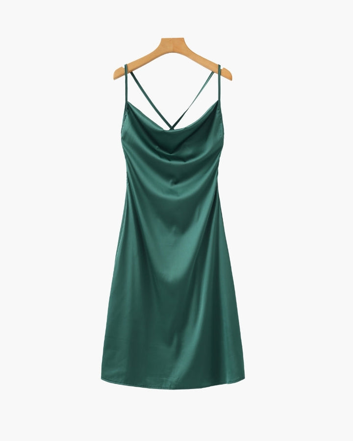 Slipjurk Dames Zijde Cowl Hals Elegant