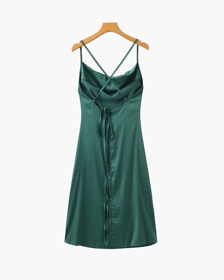 Slipjurk Dames Zijde Cowl Hals Elegant