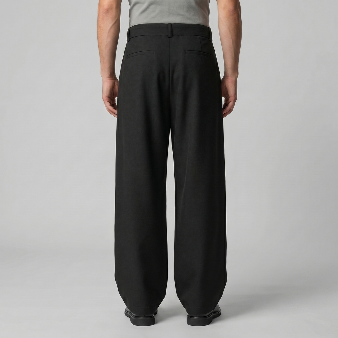 Tailored Trousers Heren Wide Leg Belted Elastische Taille