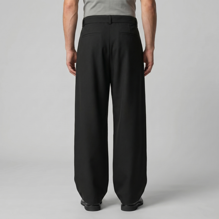 Tailored Trousers Heren Wide Leg Belted Elastische Taille
