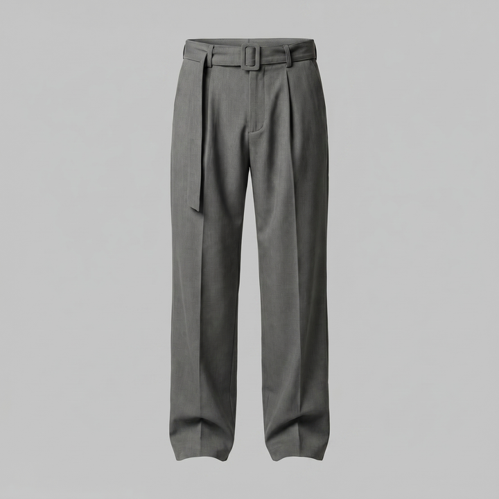 Tailored Trousers Heren Wide Leg Belted Elastische Taille