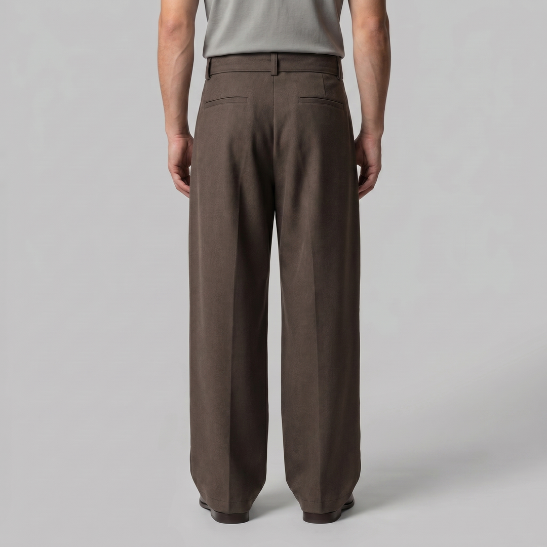 Tailored Trousers Heren Wide Leg Belted Elastische Taille