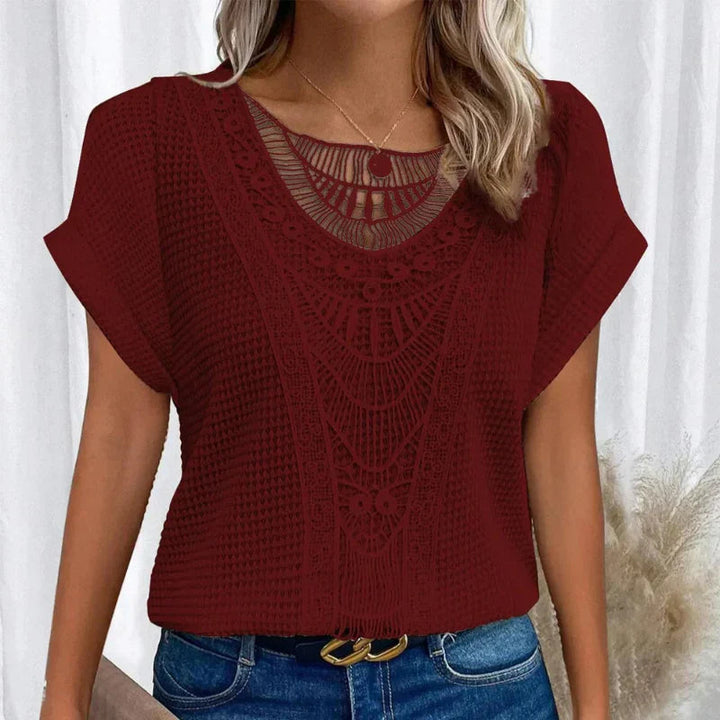 Top Dames Ronde Hals Kant Elegant Casual Comfortabel Dagelijks