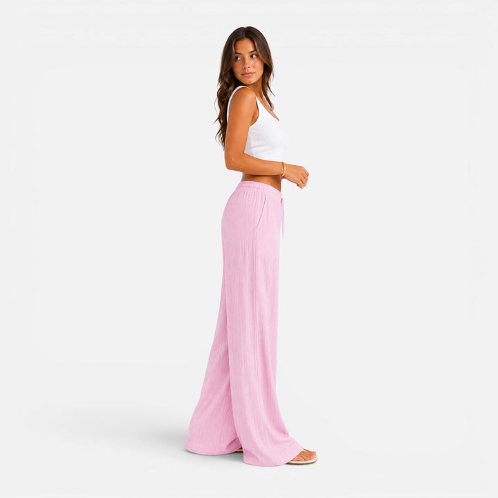 Wijde Broek Dames Elastische Taille Comfort Fit Casual