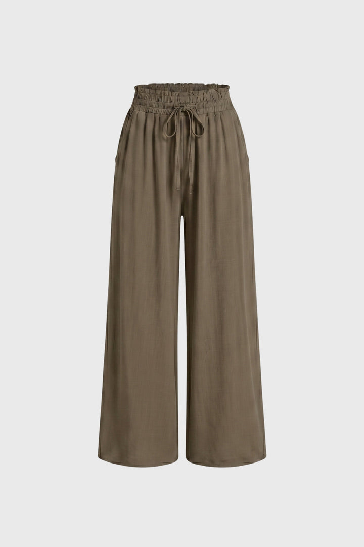 Wijde Palazzo Broek Dames Hoge Taille Elastische Band