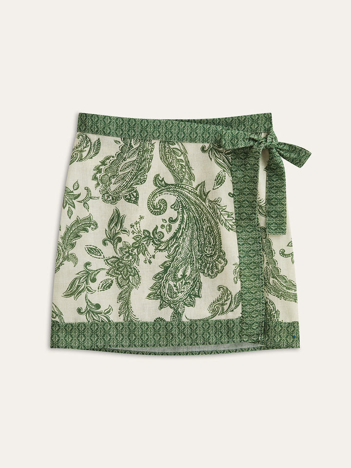 Wikkelrok Dames Paisley Print Woven Fabric Casual